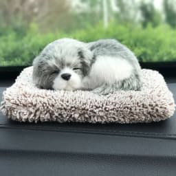 Simulation Puppy Doll Toys Car Ornament Realistic Sleeping Dog Plush Doll Pad Activated Charcoal Homes Doll Decoration Accessory