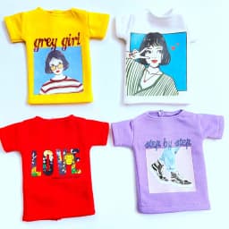2pcs/set Blyth Clothes, Cool Pattern Printing Short T-Shirt + Striped Socks, Can Be Used for 1/6 Doll Accessories