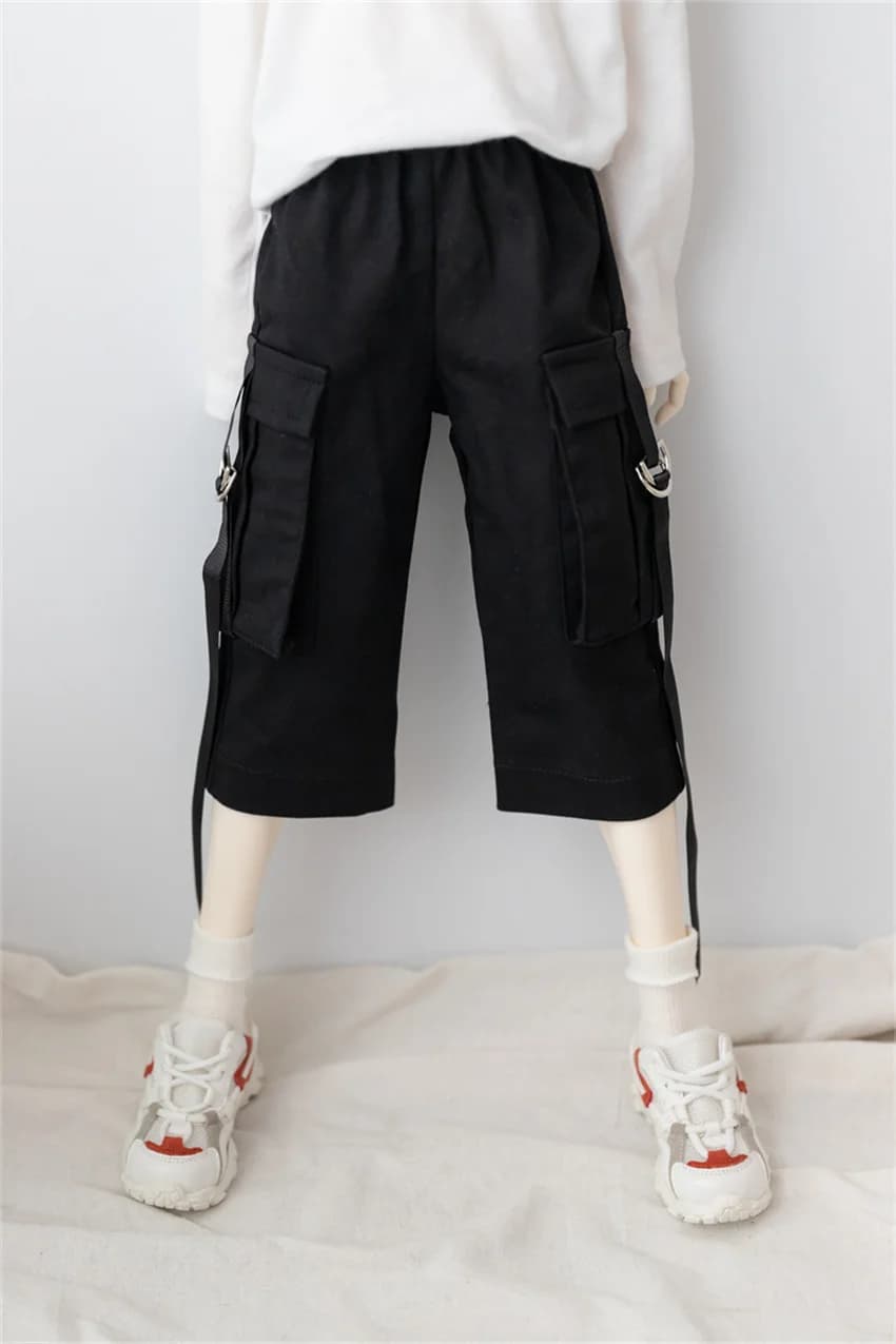 BJD Doll Clothes Black Cargo Pants 70cm 1/4 1/3 In Stock SD17 Boys Handsome Toys Daily Dance Sports Shorts BJD Doll Accessories