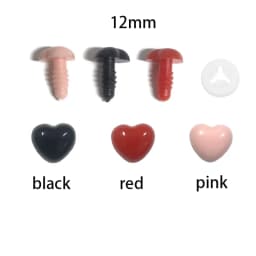 20pcs Toy Nose 8mm/10mm/12mm/15mm/18mm/21mm Heart Shape Safety Animal Doll Nose Easy Washer For diy Doll Findings