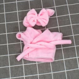 1Set New Cute 10/15/20cm Doll Velvet Pajamas Clothes with Headband For 1/12 BJD DIY Doll Sleep Clothes Bathrobe Accessories