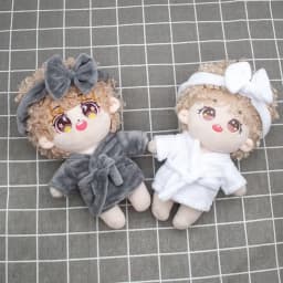 1Set New Cute 10/15/20cm Doll Velvet Pajamas Clothes with Headband For 1/12 BJD DIY Doll Sleep Clothes Bathrobe Accessories