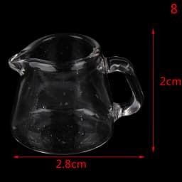 1PCS Dollhouse Cute Miniature Glass Milk Pot Fruit Juice Pot Kettle Model Toys DIY Decoration Charm Toy