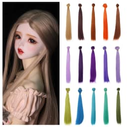30cm*100cm Doll Hair Pink White Green Blue Brown Color Orange Yellow Color Straight BJD Doll Trees DIY Doll Wigs