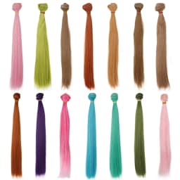 30cm*100cm Doll Hair Pink White Green Blue Brown Color Orange Yellow Color Straight BJD Doll Trees DIY Doll Wigs