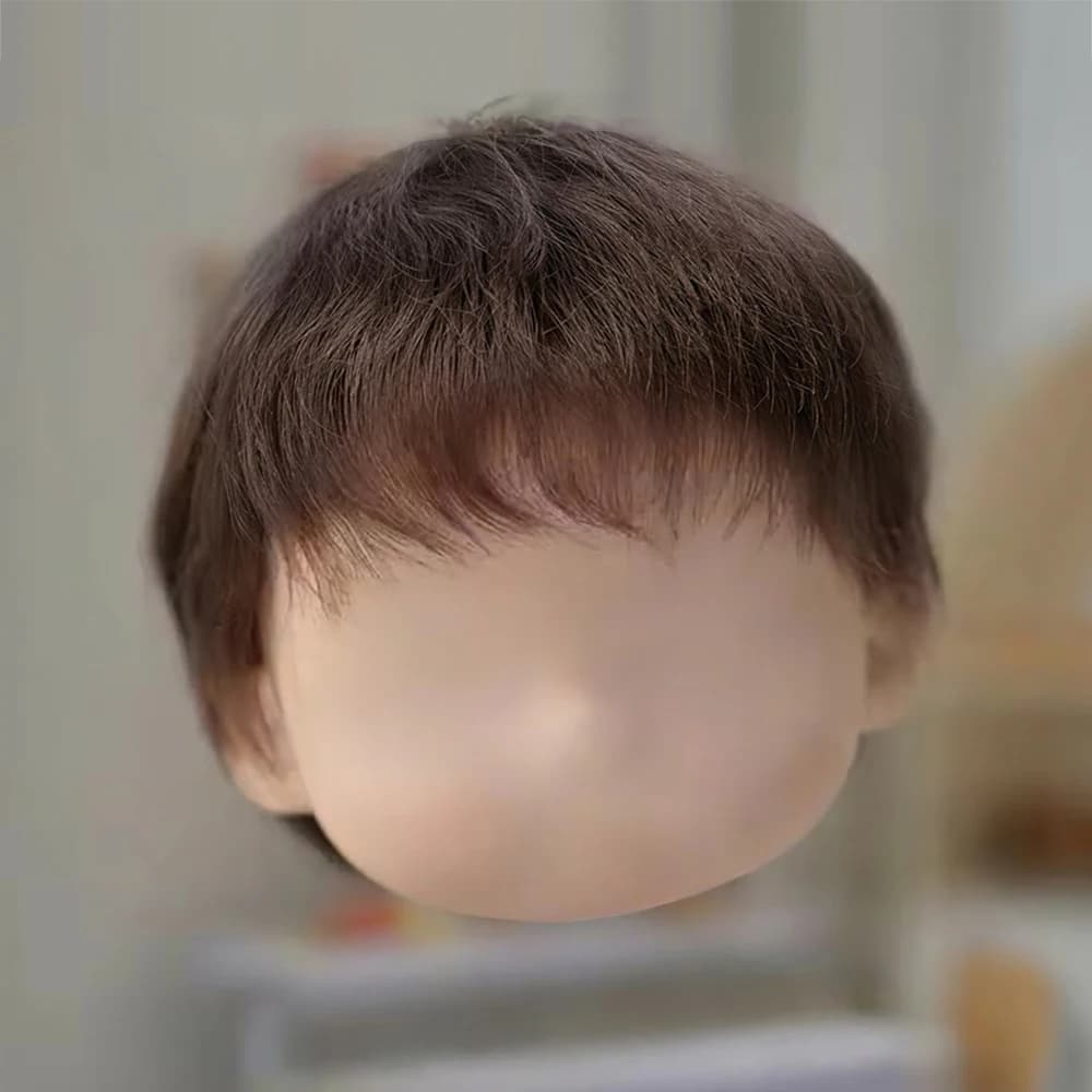 BJD Wig Qbaby Big Head Doll Hair Meng dian dian Soft Hair Cute Brown Short Hair Doll Accessories