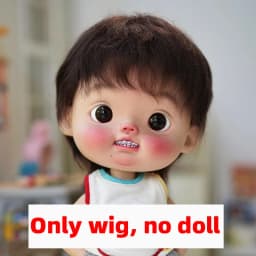 BJD Wig Qbaby Big Head Doll Hair Meng dian dian Soft Hair Cute Brown Short Hair Doll Accessories