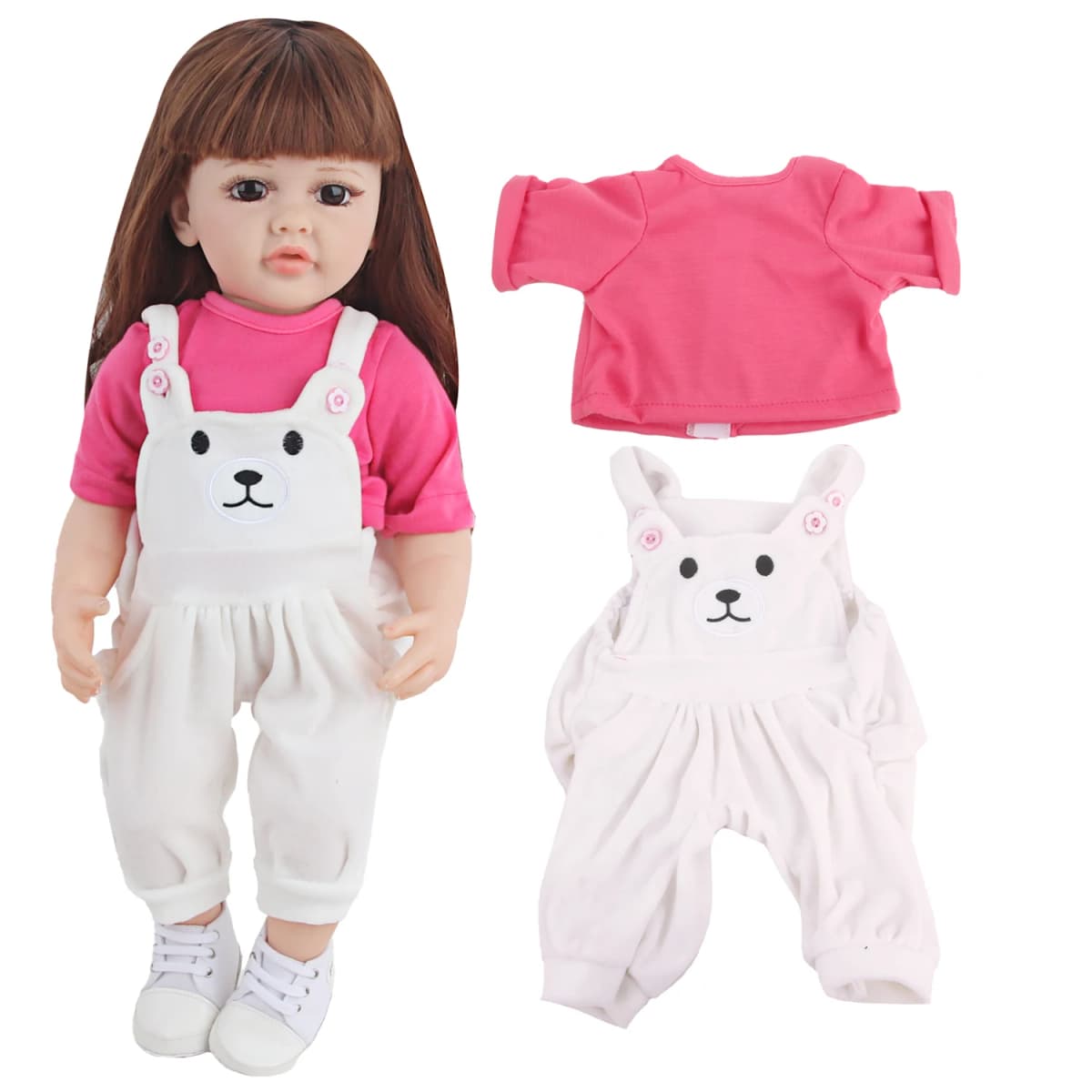 525CM Reborn Girl Doll Clothes Set Backband Pants+T-Shirt Clothing Suit Outfit For 22 Inches Baby New Born Girl Dolls Toy