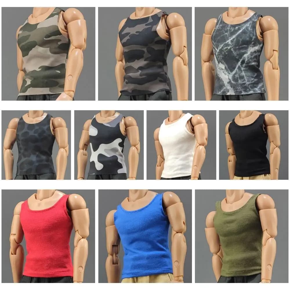 Figure Tops 1/6 Male Clothes Doll Sports Bottom Miniature Clothing Soldier Casual T-shirt Soldier Figure Accessory