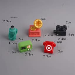 1Set Miniature White Cupboard Display Cabinet Storage Lockers +ornament Furniture Model Decor Toy DollHouse Accessories