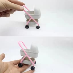 1:12 Baby Stroller Miniature Simulation Baby Bassinet Cart Micro Models DIY Scene Model Dollhouse Decor Doll House Accessories