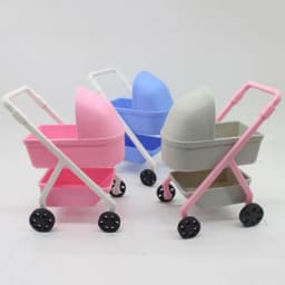 1:12 Baby Stroller Miniature Simulation Baby Bassinet Cart Micro Models DIY Scene Model Dollhouse Decor Doll House Accessories