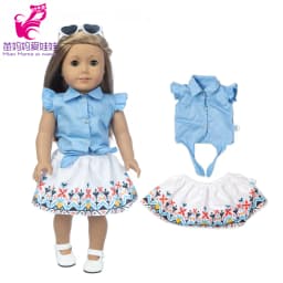 43cm Baby New Born Doll Asymmetrical Dress 18 Inch American Generation Girl Doll Clothes