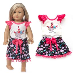 43cm Baby New Born Doll Asymmetrical Dress 18 Inch American Generation Girl Doll Clothes