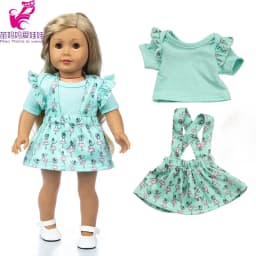 43cm Baby New Born Doll Asymmetrical Dress 18 Inch American Generation Girl Doll Clothes