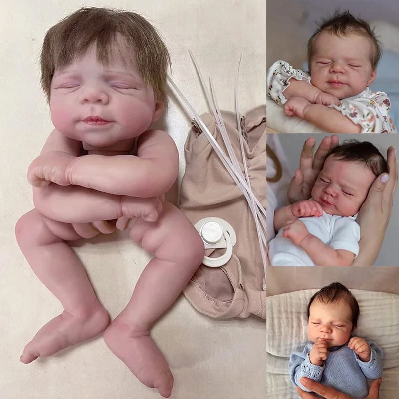 18inch Already Painted Kits Pascale Soft Vinyl Reborn Doll Kit Lifelike Baby 3D Painting with Visible Veins Cloth Body Included