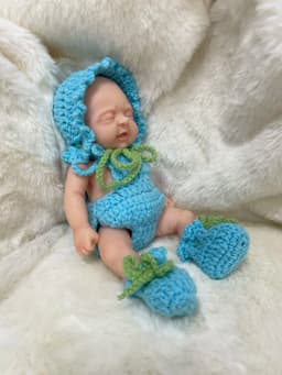 Mini Reborn Doll Clothes Set for 7\" Joseph Micro Preemie Full Body Silicone Doll Accessories - Dolls Not Included
