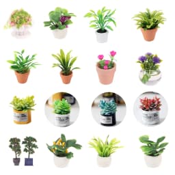 Mini Potted Plant 1:12 Dollhouse Miniature Tree Potted Plant Green Plant Model For Doll House Furniture Home Garden Decor