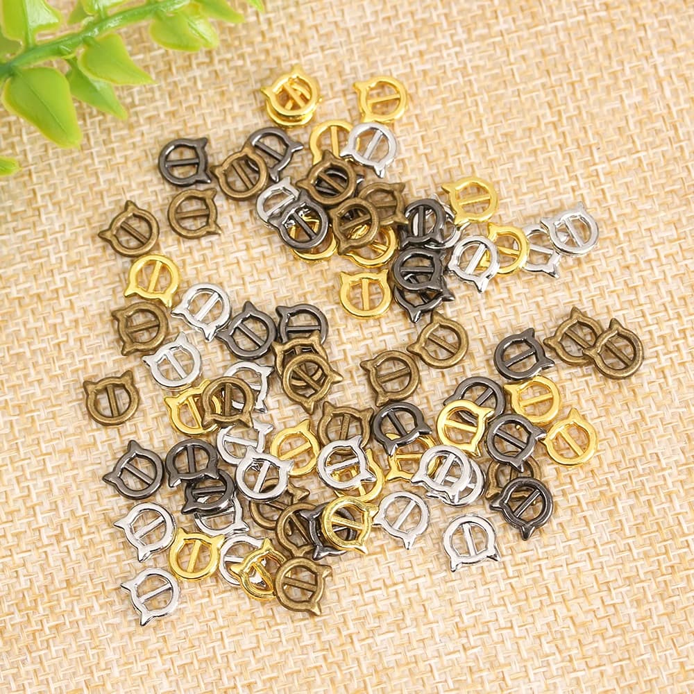 20/40Pcs Adjustment Buckle Mini Metal Doll Tri-glide Belt Buckles Clips DIY Handmade Button Doll Clothes Bags Shoes Accessories