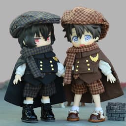 New Ob11 Doll British Style Baby Doll Clothes Beret Vintage Cape Doll Clothes For Penny, Nendoroids Ob11, Mollys, Obitsu 11
