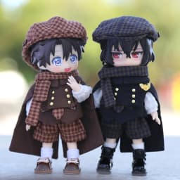 New Ob11 Doll British Style Baby Doll Clothes Beret Vintage Cape Doll Clothes For Penny, Nendoroids Ob11, Mollys, Obitsu 11