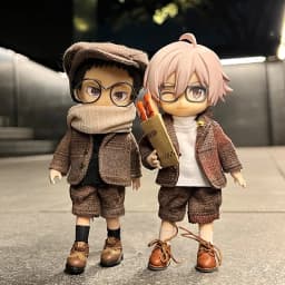 New Ob11 Doll British Style Baby Doll Clothes Beret Vintage Cape Doll Clothes For Penny, Nendoroids Ob11, Mollys, Obitsu 11