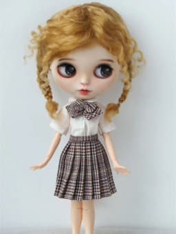 JD644L 9-10inch 10-11inch Messy Baby Curly Braide Twintail Mohair BJD Wigs Blythes Combed Mohair Hair 18" OG Doll Accessories