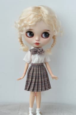 JD644L 9-10inch 10-11inch Messy Baby Curly Braide Twintail Mohair BJD Wigs Blythes Combed Mohair Hair 18" OG Doll Accessories