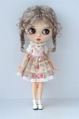 JD644L 9-10inch 10-11inch Messy Baby Curly Braide Twintail Mohair BJD Wigs Blythes Combed Mohair Hair 18" OG Doll Accessories