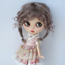 JD644L 9-10inch 10-11inch Messy Baby Curly Braide Twintail Mohair BJD Wigs Blythes Combed Mohair Hair 18" OG Doll Accessories