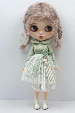 JD644L 9-10inch 10-11inch Messy Baby Curly Braide Twintail Mohair BJD Wigs Blythes Combed Mohair Hair 18" OG Doll Accessories
