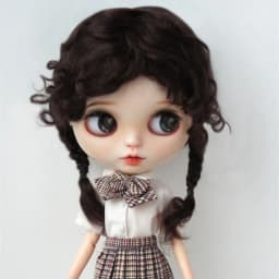 JD644L 9-10inch 10-11inch Messy Baby Curly Braide Twintail Mohair BJD Wigs Blythes Combed Mohair Hair 18" OG Doll Accessories