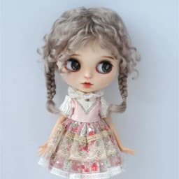 JD644L 9-10inch 10-11inch Messy Baby Curly Braide Twintail Mohair BJD Wigs Blythes Combed Mohair Hair 18" OG Doll Accessories