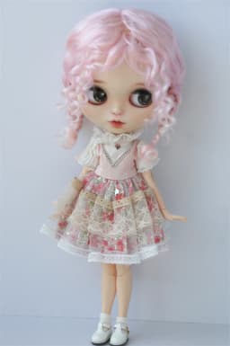 JD644L 9-10inch 10-11inch Messy Baby Curly Braide Twintail Mohair BJD Wigs Blythes Combed Mohair Hair 18" OG Doll Accessories