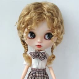 JD644L 9-10inch 10-11inch Messy Baby Curly Braide Twintail Mohair BJD Wigs Blythes Combed Mohair Hair 18" OG Doll Accessories