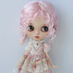 JD644L 9-10inch 10-11inch Messy Baby Curly Braide Twintail Mohair BJD Wigs Blythes Combed Mohair Hair 18" OG Doll Accessories
