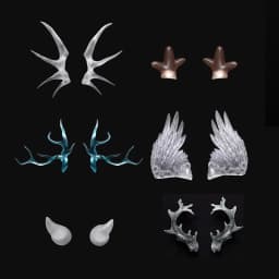 BJD Accessories Horns Wings Resin Fantasy BJD Custom Transparent Tan Skin Option Elf Ears Blue Red Pink Gift