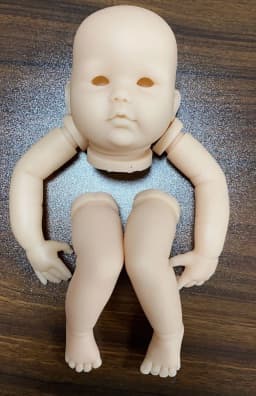 10inch Mini Reborn Doll Kit Mina Mini Triplet Unfinished Unpainted Doll Parts with Body and Eyes Blank Doll Kit DIY Toys