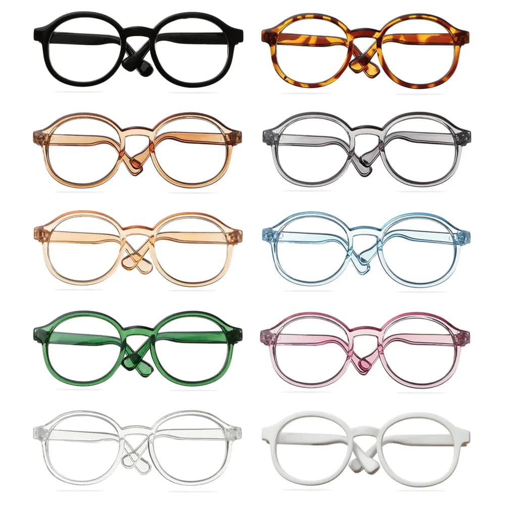 Round Frame Miniature Eyewear Clear Lens Candy Color Eyeglasses Style For Blythe Doll Accessories Plush Doll Glasses Accessories