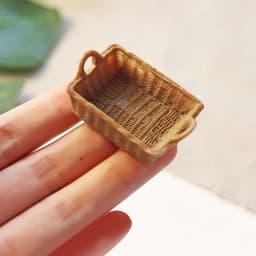 1/12 Dollhouse Miniature Accessories Mini Resin Storage Basket Simulation Basket Model Toys for Doll House Decoration