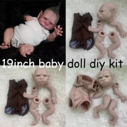 19Inch Reborn Doll Kit Robbie The Werewolf Lifelike Soft Touch Fresh Color Collectible Art DIY Toy