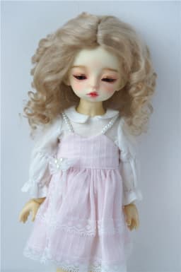 JD039 Mid Parting French Curl Mohair Doll Wigs 1/12 1/8 1/6 1/4 1/3 Lati White & Yellow OB11 YOSD MSD SD Doll Accessories