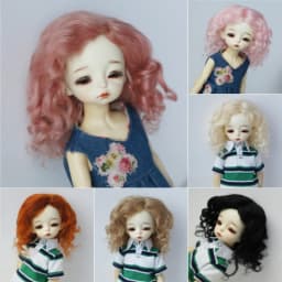 JD039 Mid Parting French Curl Mohair Doll Wigs 1/12 1/8 1/6 1/4 1/3 Lati White & Yellow OB11 YOSD MSD SD Doll Accessories