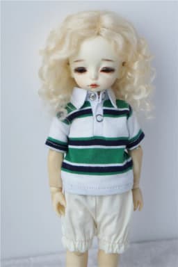 JD039 Mid Parting French Curl Mohair Doll Wigs 1/12 1/8 1/6 1/4 1/3 Lati White & Yellow OB11 YOSD MSD SD Doll Accessories