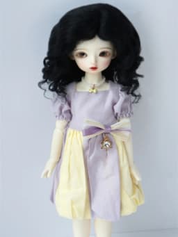 JD039 Mid Parting French Curl Mohair Doll Wigs 1/12 1/8 1/6 1/4 1/3 Lati White & Yellow OB11 YOSD MSD SD Doll Accessories
