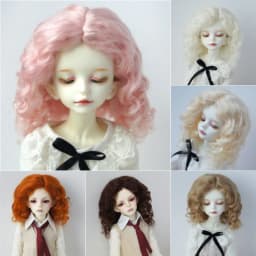 JD039 Mid Parting French Curl Mohair Doll Wigs 1/12 1/8 1/6 1/4 1/3 Lati White & Yellow OB11 YOSD MSD SD Doll Accessories