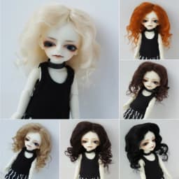 JD039 Mid Parting French Curl Mohair Doll Wigs 1/12 1/8 1/6 1/4 1/3 Lati White & Yellow OB11 YOSD MSD SD Doll Accessories