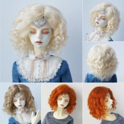 JD039 Mid Parting French Curl Mohair Doll Wigs 1/12 1/8 1/6 1/4 1/3 Lati White & Yellow OB11 YOSD MSD SD Doll Accessories