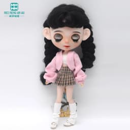 Fashion New Puff Sleeve Knit Jacket Set for Blyth Doll Azone OB23 OB24 Doll Accessories