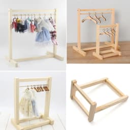 NEW for Dolls Stuffed Toys Handbag Garment Organizer Wooden Clothes Rack Scarf Holder Hangers
